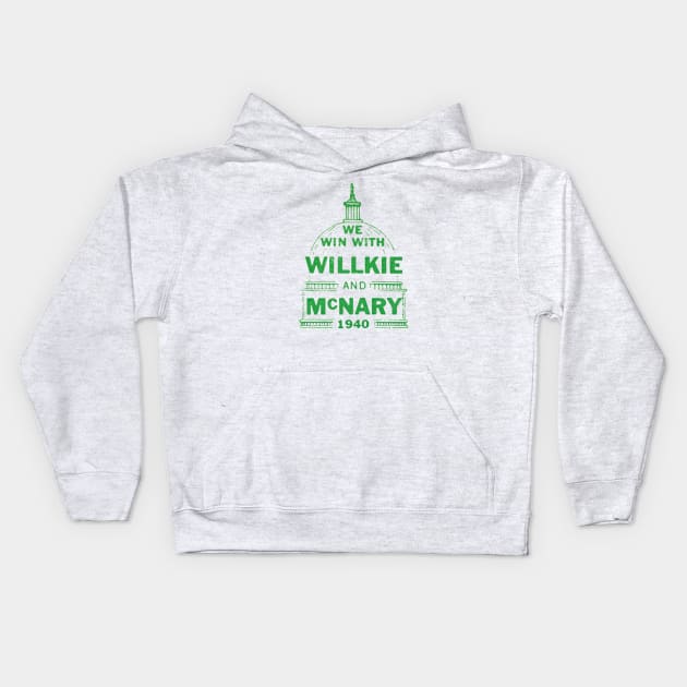 1940 We Win with Willkie Kids Hoodie by historicimage